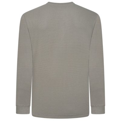 KAM Long Sleeve Waffle Henley Top SAGE KBS5834
