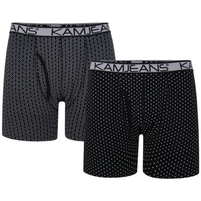 KAM Twin Pack Jersey Printed Boxers KBS810 is a 2-Pack of Printed Stretch Cotton boxer shorts designed big men in larger sizes 2XL 3XL 4XL 5XL 6XL 7XL 8XL
