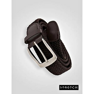 D555 MALCOLM Stretch Braided Belt DARK BROWN NEW Seasonal Colour D555