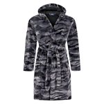 ESPIONAGE Hooded Camo Fleece Gown PJ159 is available in Big Sizes for men up to 6XL / 64″ Chest.