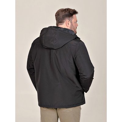 D555 RONNIE Waterproof Hooded Padded Jacket BLACK
