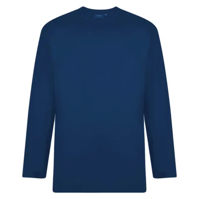 ESPIONAGE T015LS Premium Long Sleeve Plain T-Shirt DARK BLUE 100% Super Combed Cotton
