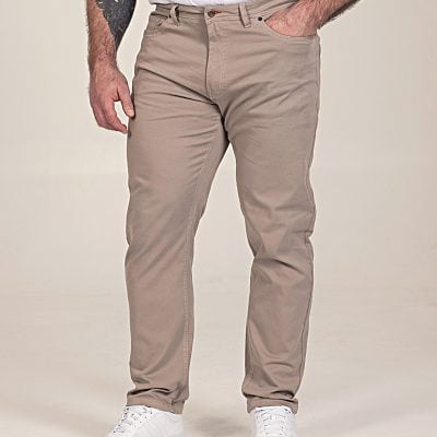 D555 KELVIN Tapered Fit Stretch Twill Chino with Peach Finish STONE 502002