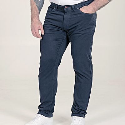 D555 KELVIN Tapered Fit Stretch Twill Chino with Peach Finish NAVY 502003