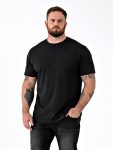 D555 SMARTLY Big Mens Combed Cotton Crew Neck T-Shirts 5 Pack ~ BLACK 601931 -