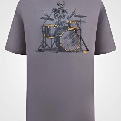HOME PAGE 20 D555 MIDDLETON Skeleton Playing Drums Printed T-Shirt DARK GREY New design back in stock from 2XL to 6XL D555 MIDDLETON