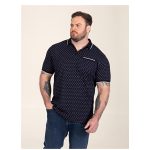 D555 REID Patterned Polo with Jacquard Collar and Pocket NAVY2x-6xl