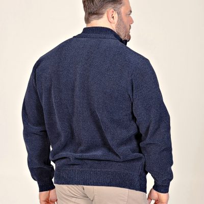 HOME PAGE 26 2XL to 6XL D555 Big Mens Cable Knitted Sweater With Full Zip and Bonded Check Lining EAMON CHARCOAL 80200